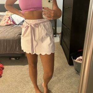 Scalloped skirt with attached and removable belt